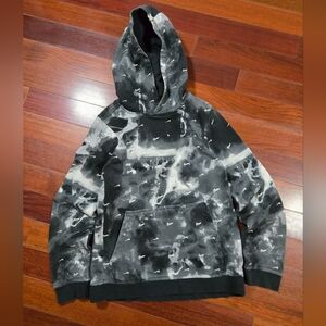 Nike Kids Black and White Hoodie All Over Logo Kids Large